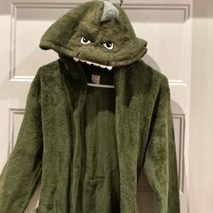 Green Dinosaur Hooded Robe